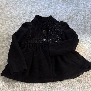 Chic Black Kids Pea Wool Blend Coat